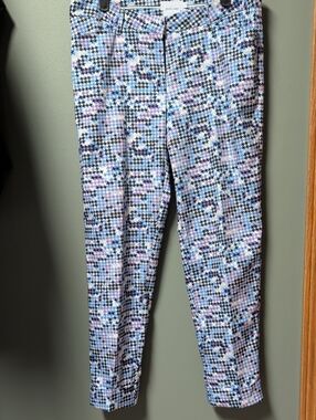 Cracked Wheat Women's Golf Pants size 8  Houndstooth pastel print